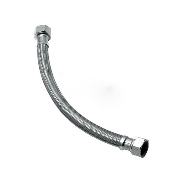 Plumbing N Parts 12 in. Chrome Cylindrical Stainless Steel Water Supply